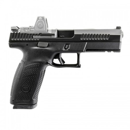CZ:s nya striker fire pistol med polymerstomme. F står för Full-size