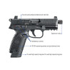 FN 502 Tactical — närbild av pipa och sikte.