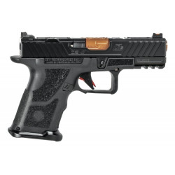 Zev Technologies OZ9C Pistol, Compact Black Slide, Bronze Barrel